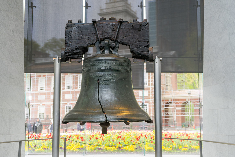 The Liberty Bell at Independence Hall in Philadelphia PA